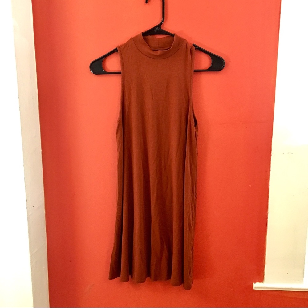 Topshop burnt orange turtle neck dress in size 0
